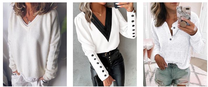 Women's White Tops JustFashionNow